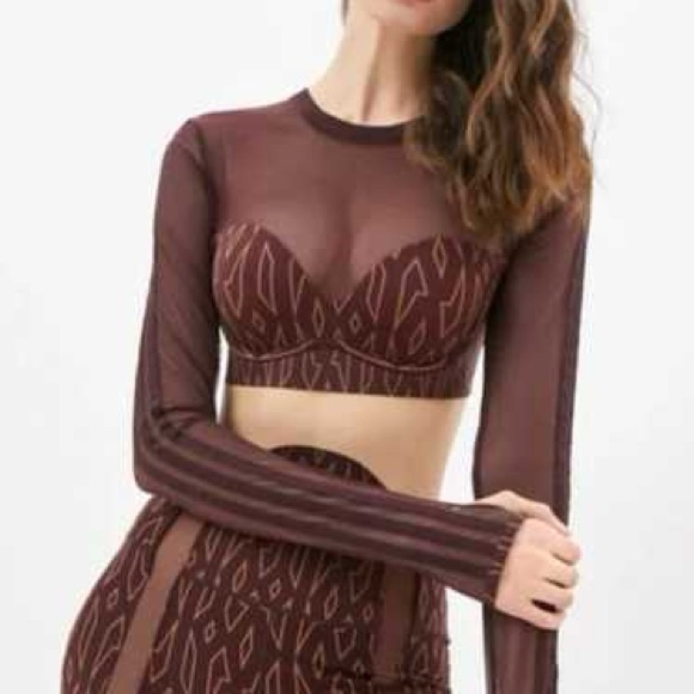 Adidas Ivy Park Brown Mesh Top